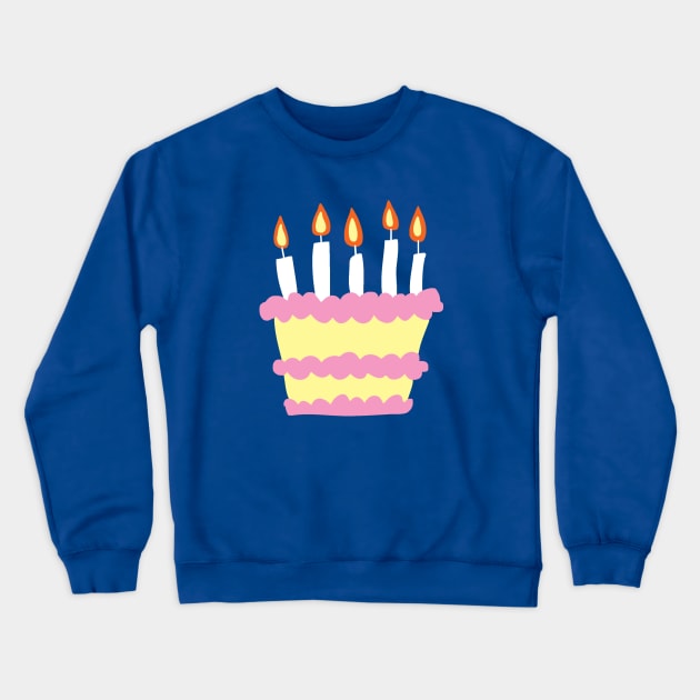 Pink White Birthday Cake Crewneck Sweatshirt by saradaboru